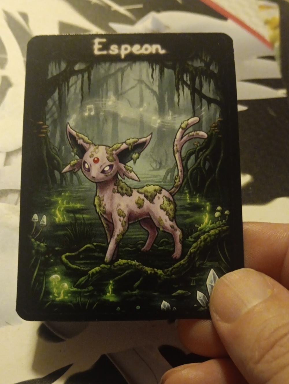 Espeon Cat Toy Card - Pink Fantasy Design